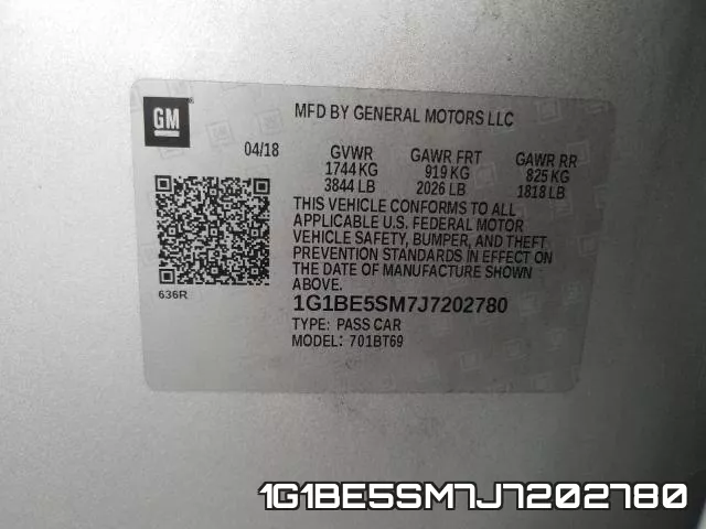 1G1BE5SM7J7202780 фото 2
