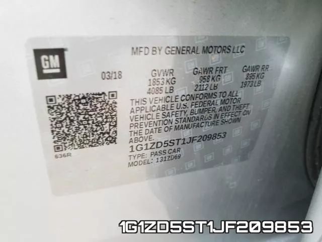 1G1ZD5ST1JF209853 фото 2