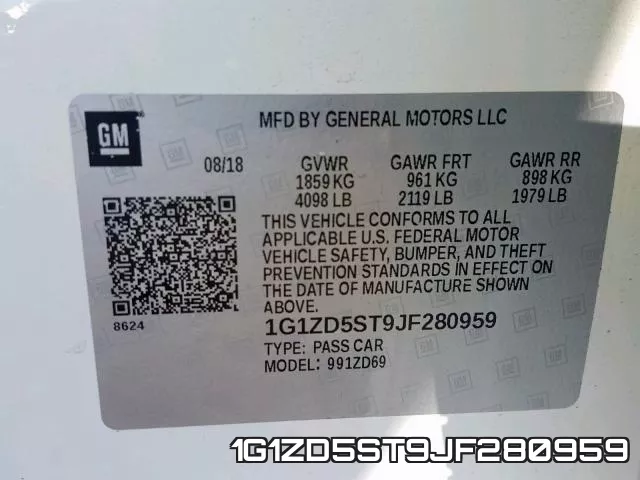 1G1ZD5ST9JF280959 фото 2