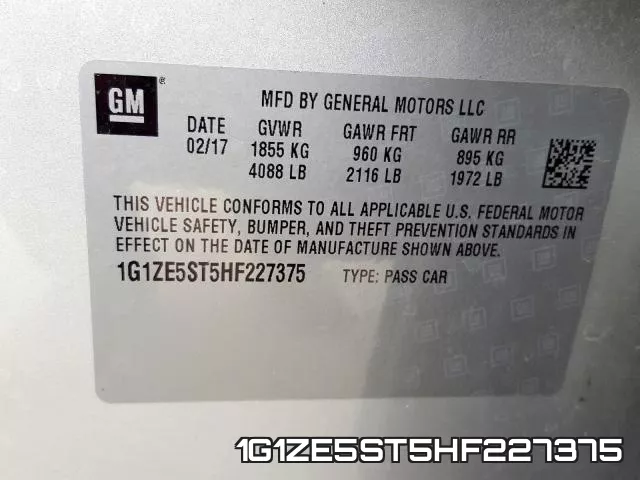 1G1ZE5ST5HF227375 фото 2