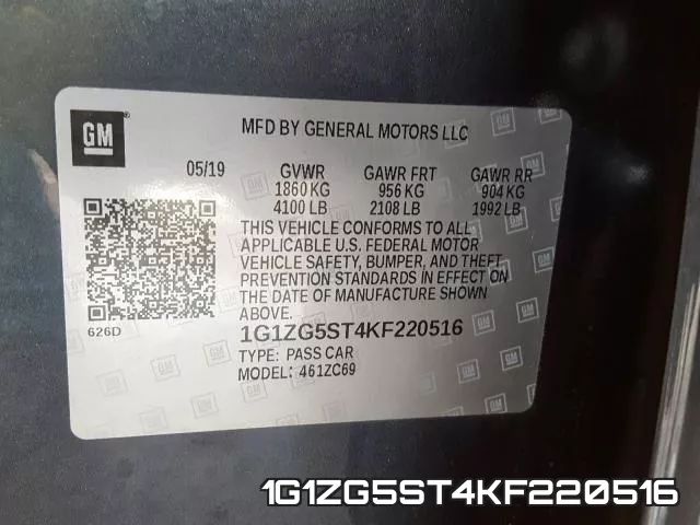 1G1ZG5ST4KF220516 фото 2