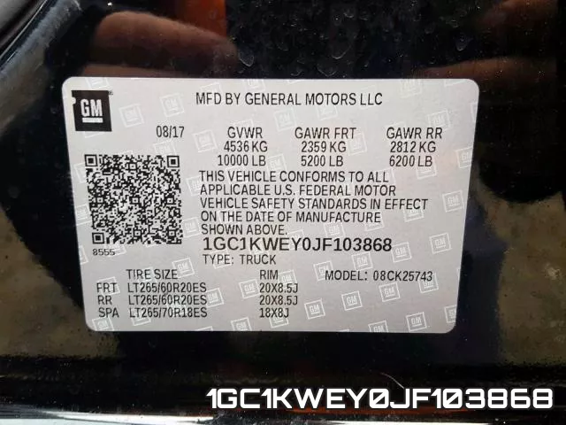 1GC1KWEY0JF103868 фото 2
