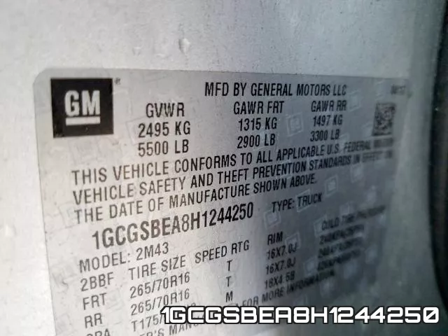 1GCGSBEA8H1244250 фото 2