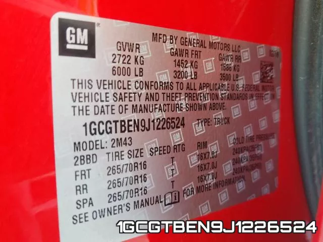 1GCGTBEN9J1226524 фото 2