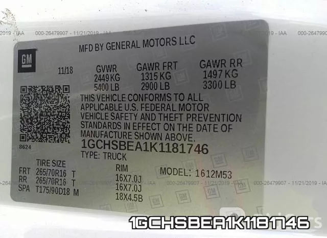 1GCHSBEA1K1181746 фото 10