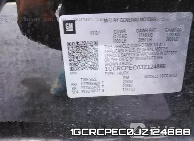 1GCRCPEC0JZ124888 фото 10