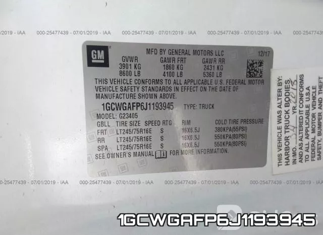 1GCWGAFP6J1193945 фото 10