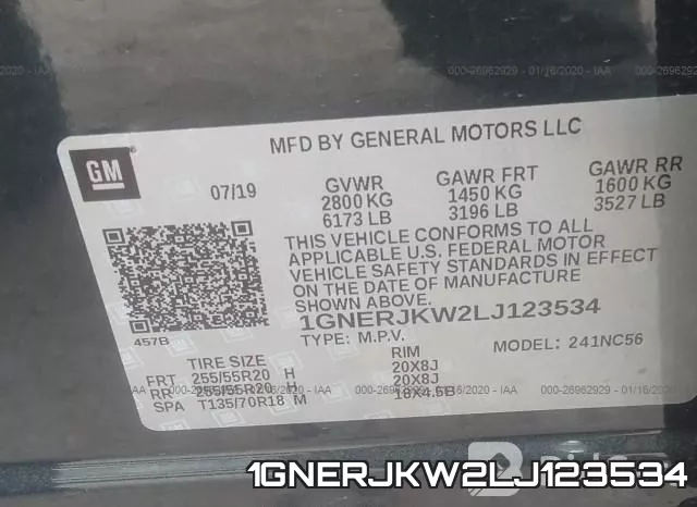 1GNERJKW2LJ123534 фото 10