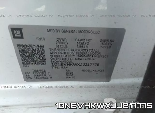 1GNEVHKWXJJ217775 фото 10