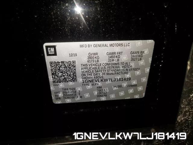 1GNEVLKW7LJ181419 фото 2