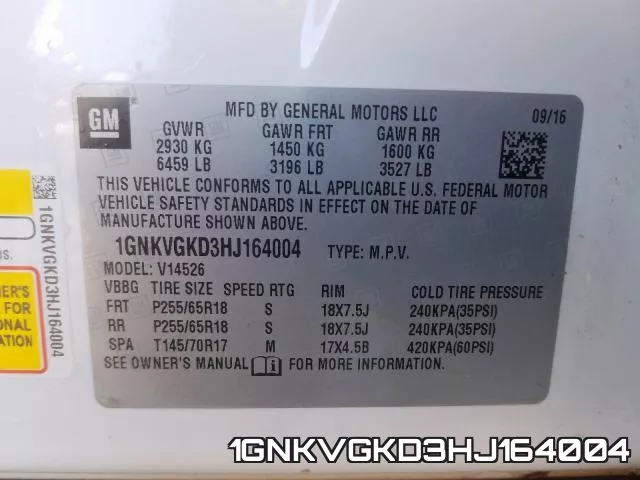 1GNKVGKD3HJ164004 фото 2