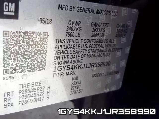 1GYS4KKJ1JR358990 фото 2