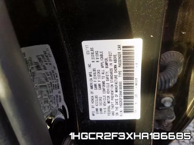 1HGCR2F3XHA186685 фото 2