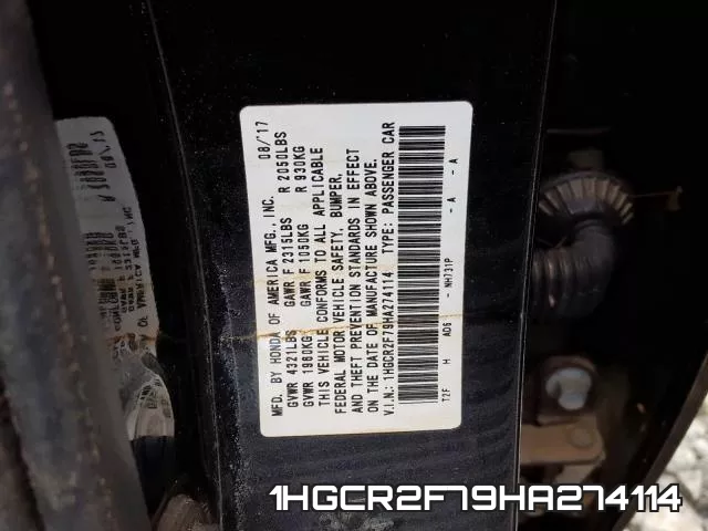 1HGCR2F79HA274114 фото 2