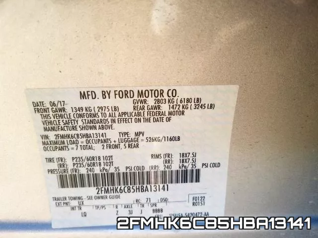 2FMHK6C85HBA13141 фото 2