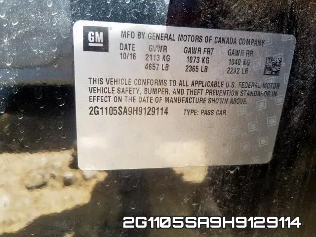 2G1105SA9H9129114 фото 2