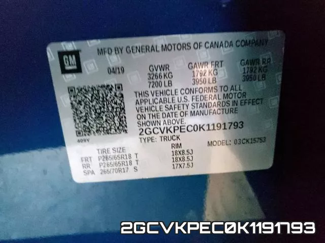 2GCVKPEC0K1191793 фото 2