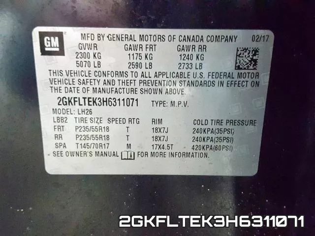 2GKFLTEK3H6311071 фото 2