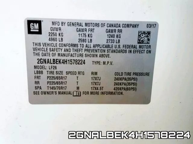 2GNALBEK4H1578224 фото 2