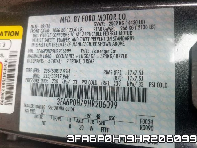 3FA6P0H79HR206099 фото 2
