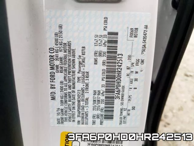 3FA6P0HD0HR242513 фото 2