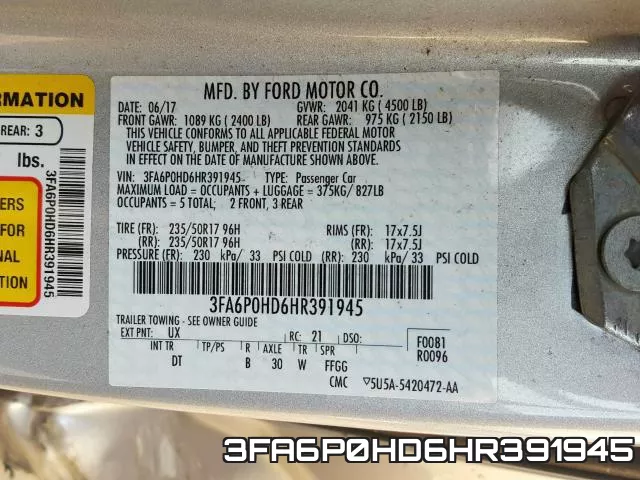 3FA6P0HD6HR391945 фото 2