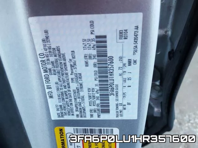 3FA6P0LU1HR357600 фото 2