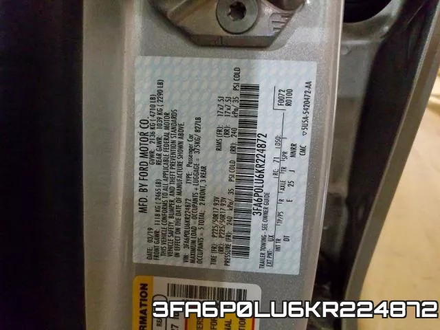 3FA6P0LU6KR224872 фото 2