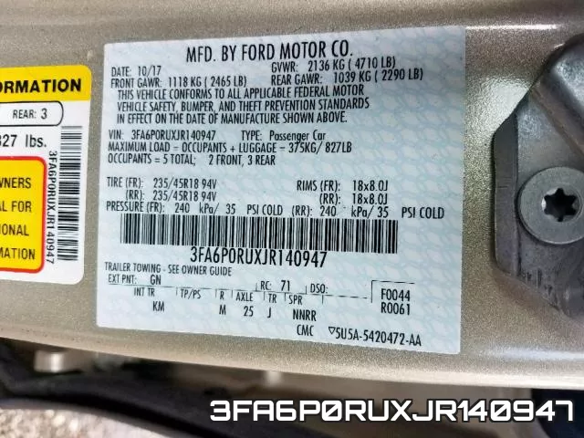 3FA6P0RUXJR140947 фото 2