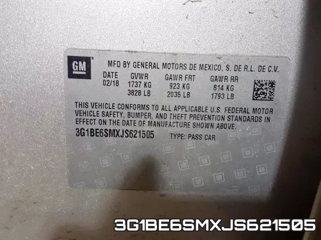 3G1BE6SMXJS621505 фото 2