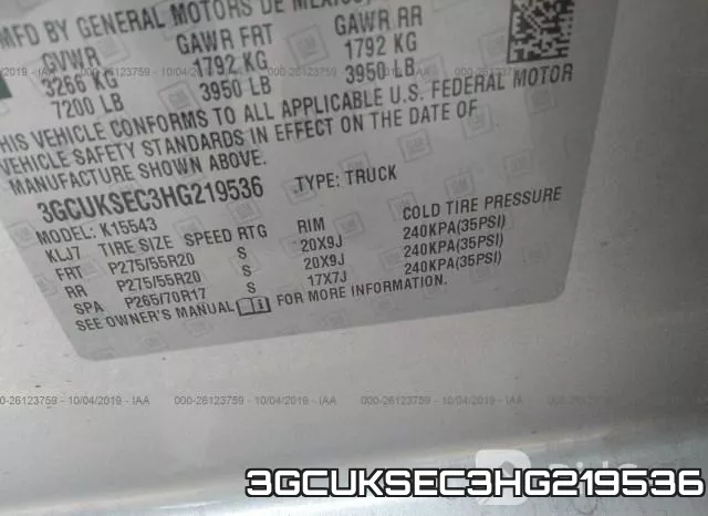 3GCUKSEC3HG219536 фото 10