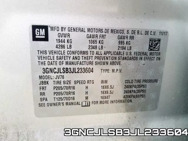 3GNCJLSB3JL233604 фото 2