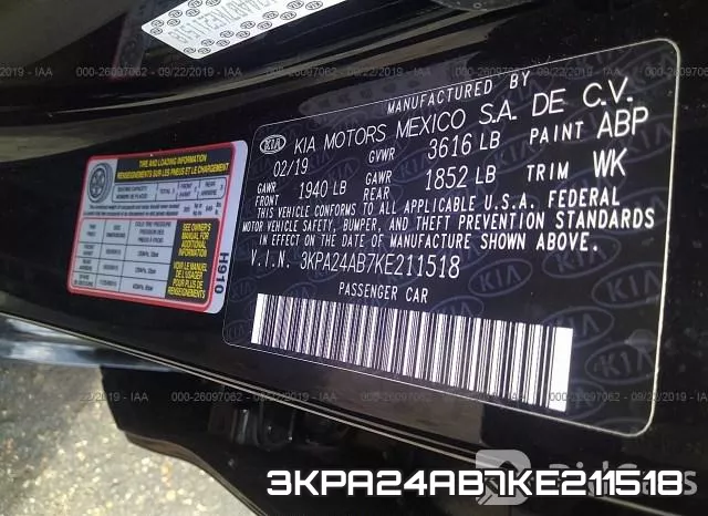 3KPA24AB7KE211518 фото 10