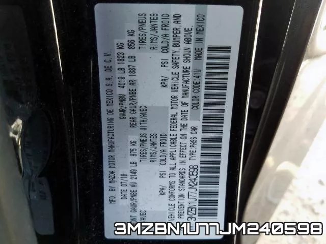 3MZBN1U77JM240598 фото 2