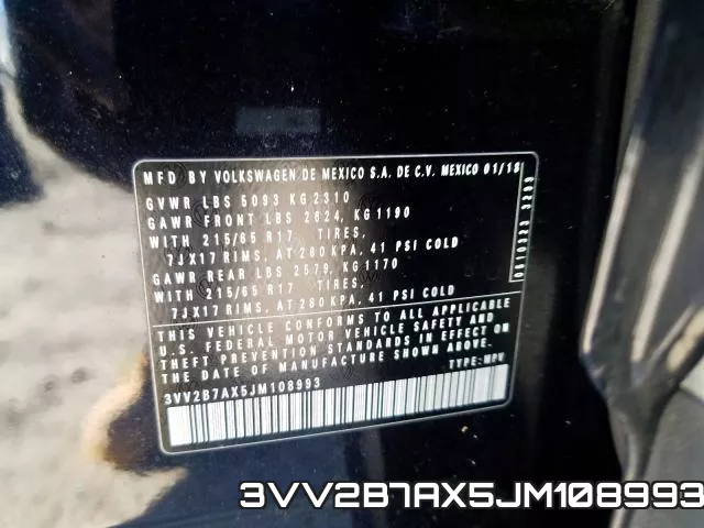 3VV2B7AX5JM108993 фото 2