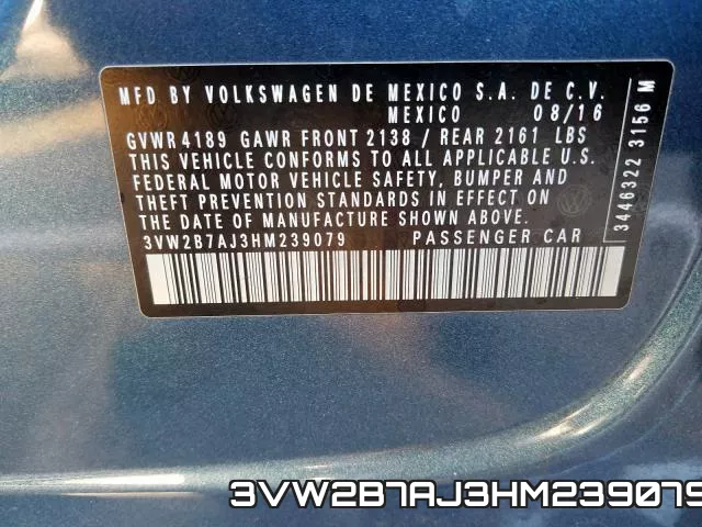 3VW2B7AJ3HM239079 фото 2