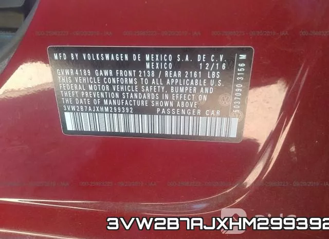 3VW2B7AJXHM299392 фото 10