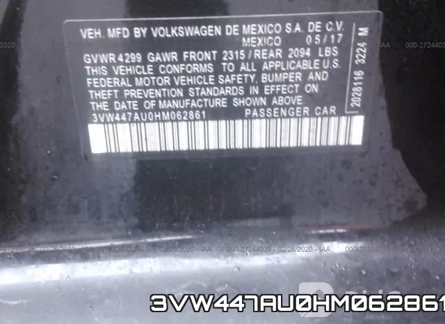 3VW447AU0HM062861 фото 10