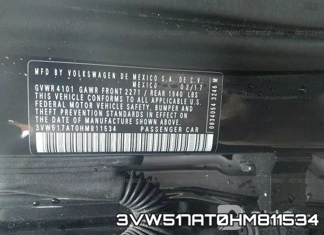 3VW517AT0HM811534 фото 10