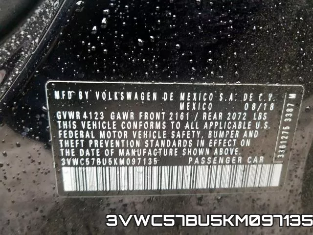 3VWC57BU5KM097135 фото 2