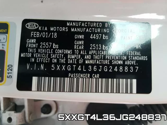 5XXGT4L36JG248837 фото 2