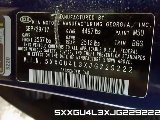 5XXGU4L3XJG229222 фото 2