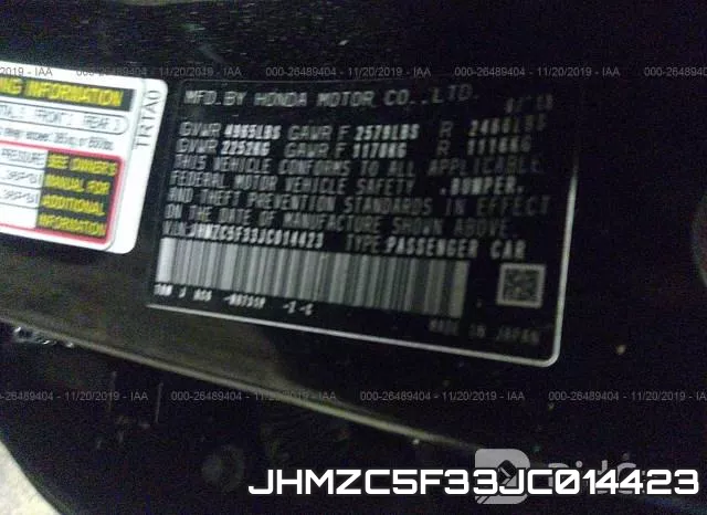 JHMZC5F33JC014423 фото 10