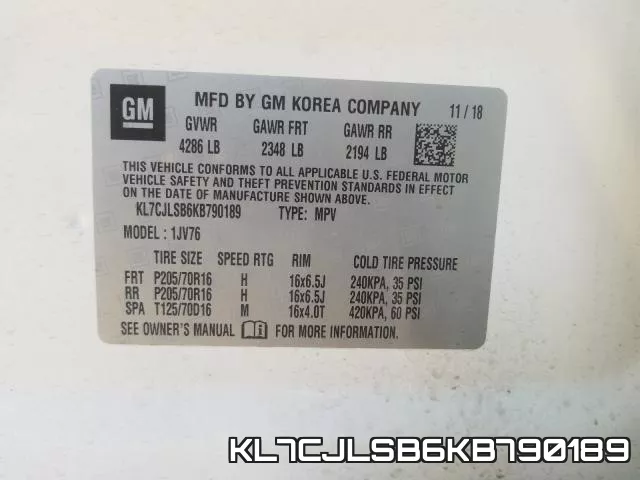KL7CJLSB6KB790189 фото 2