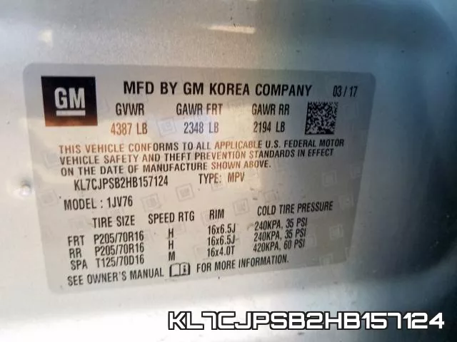 KL7CJPSB2HB157124 фото 2