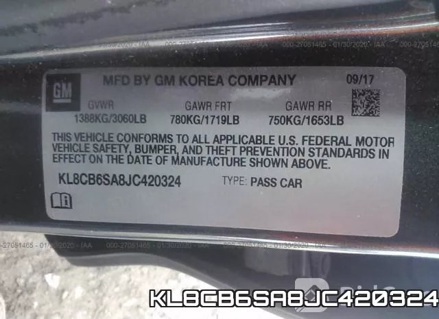 KL8CB6SA8JC420324 фото 10