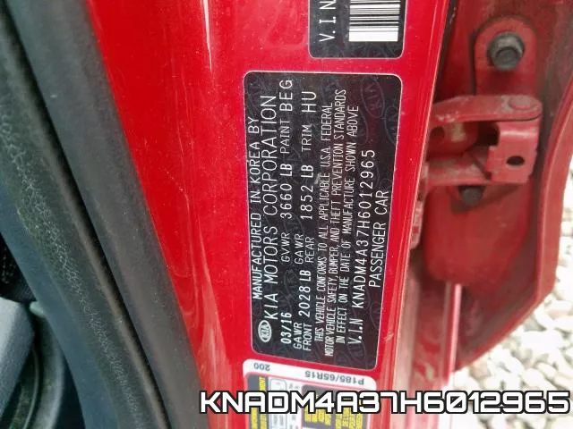 KNADM4A37H6012965 фото 2