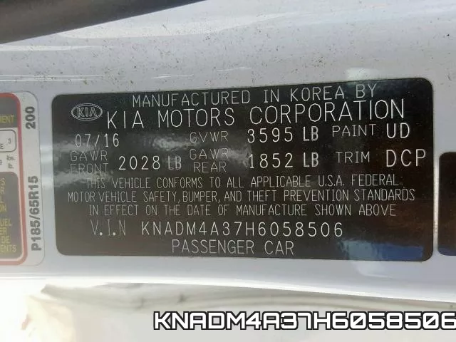 KNADM4A37H6058506 фото 2