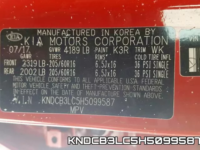 KNDCB3LC5H5099587 фото 2