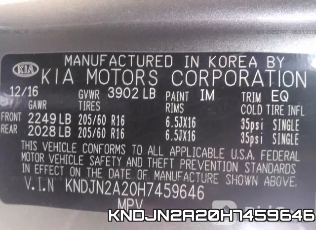 KNDJN2A20H7459646 фото 10